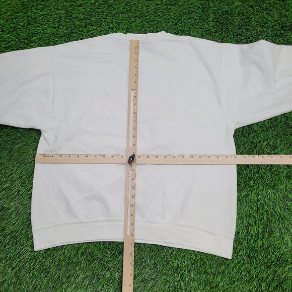 Vintage 90s GUESS USA Sweatshirt Womens Large 23x24 White - Picture 4 of 16